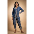 Blue Denim Top-Dhoti Set