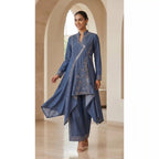 Blue Denim Tunic-Palazzo Set