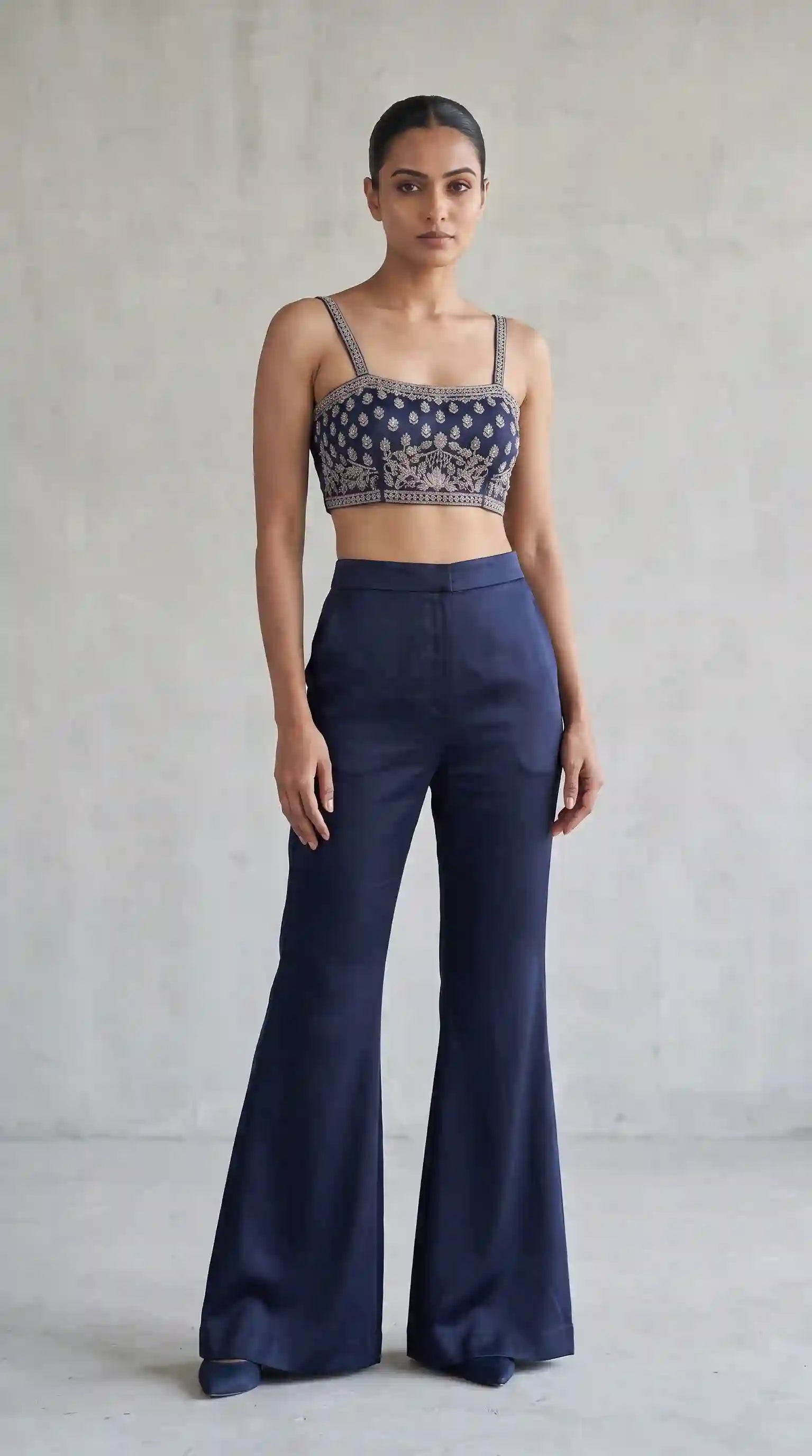 ARZ - Modal Silk Zardosi Blazer Blouse-Pant Set