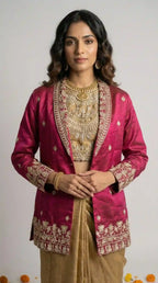 RIVA - Blouse Draped Skirt and Blazer Set