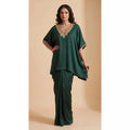 LAVANYA — Modal Silk Zardosi Kaftan & Draped Skirt Set (Green) featuring zardosi hand embroidery