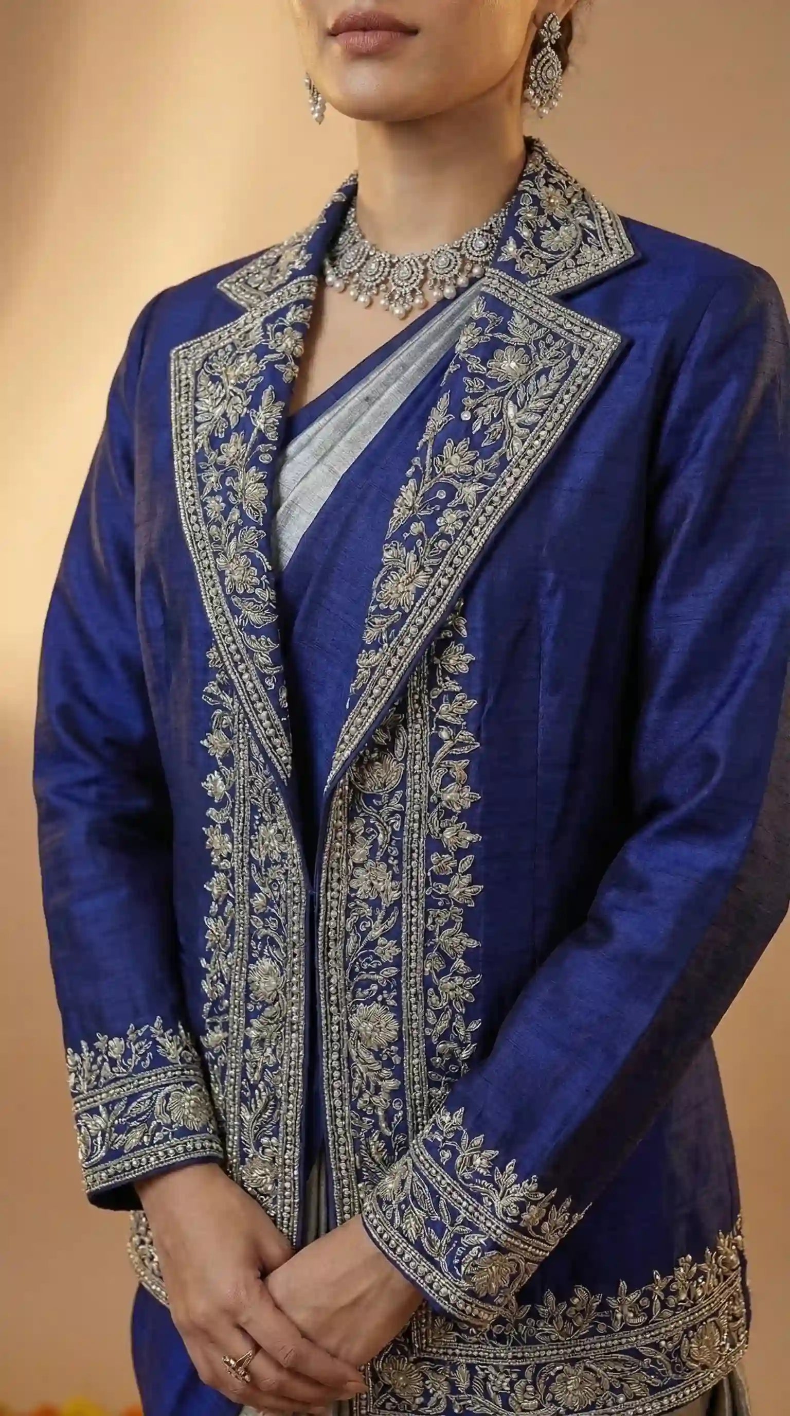 SHYAAM - Blouse, Saree and Blazer Set