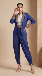 TARANG - Crop Top-Dhoti Set with Blazer