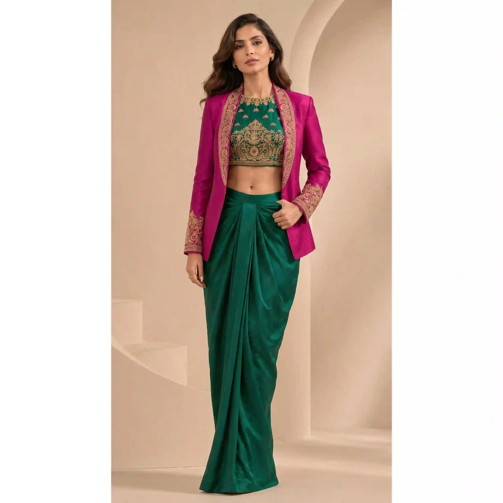 GUL - Halter Top-Skirt and Blazer Set
