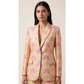 RANGKAT — Pastel Yellow Banarasi Silk Brocade Blazer