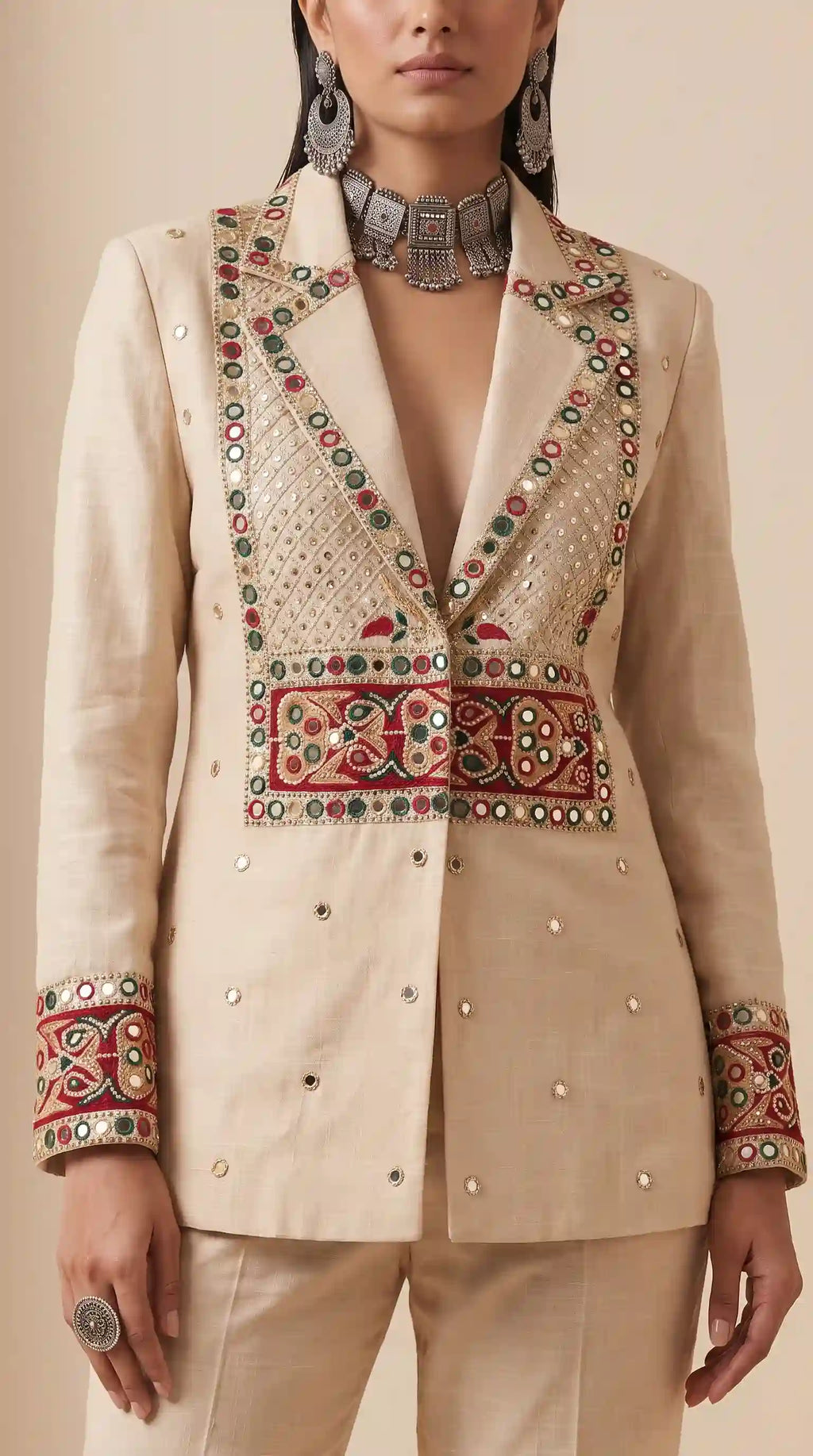 RAAS - Blazer and Pant Mirror Work Set