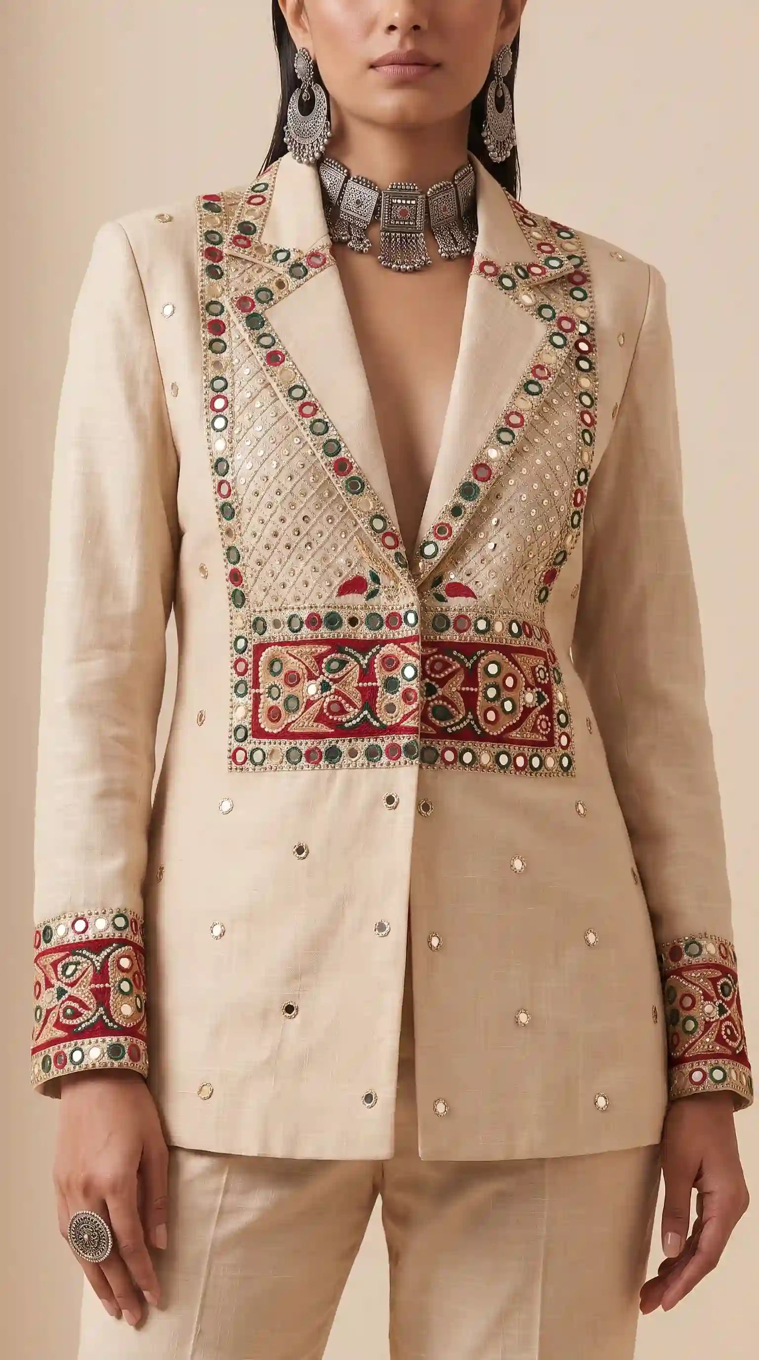 RAAS - Blazer and Pant Mirror Work Set