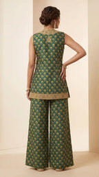HEER - Ajrakh Modal Silk Zardosi Wrap Co-ord Set — thumbnail 4