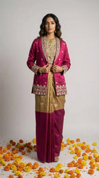 RIVA - Blouse Draped Skirt and Blazer Set