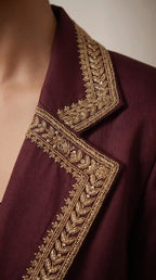 NAKSHATR - Modal Silk Zardosi Blazer Blouse-Pant Set