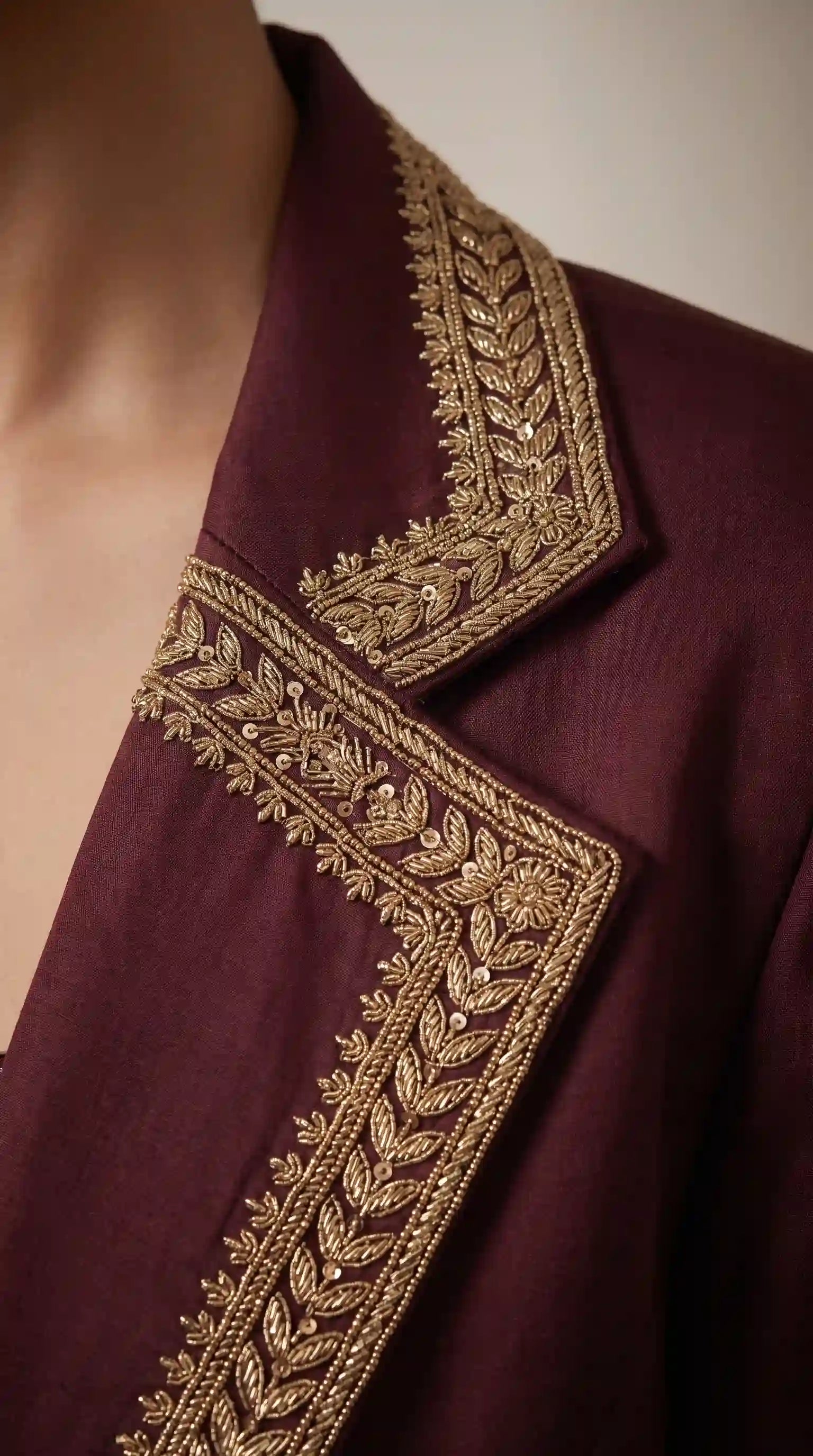 NAKSHATR - Modal Silk Zardosi Blazer Blouse-Pant Set