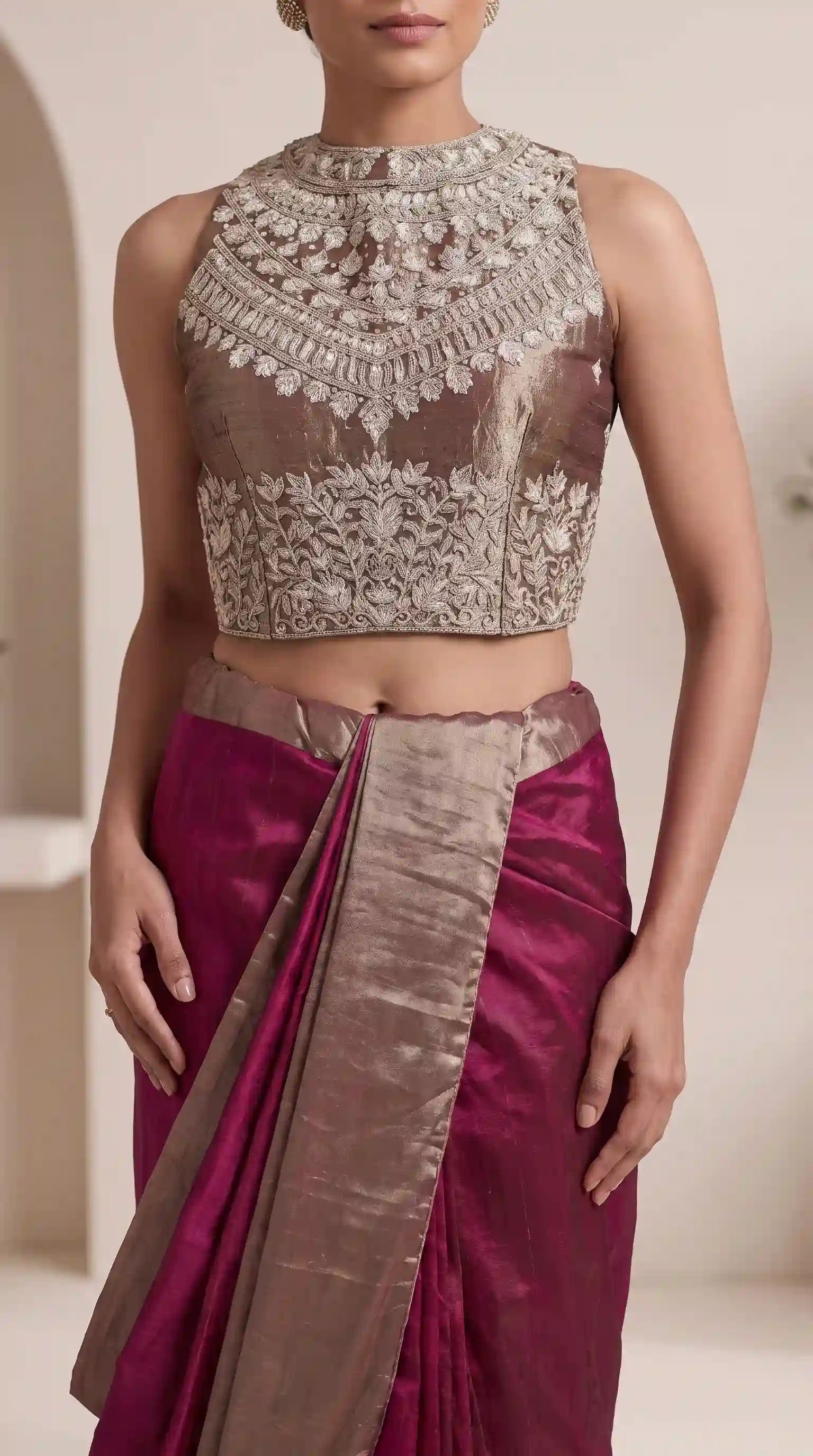 RANI - Blouse Draped Skirt and Blazer Set