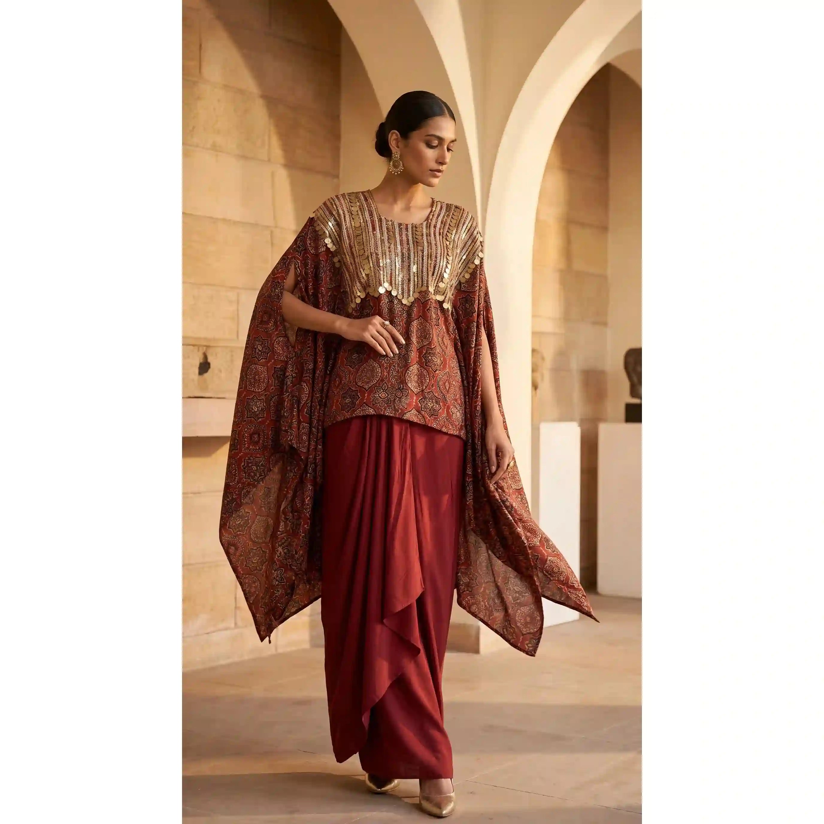 RAABTA - Kaftan Draped Skirt Set