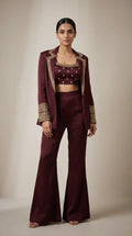 NAKSHATR - Modal Silk Zardosi Blazer Blouse-Pant Set