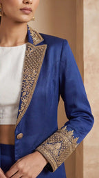 TARANG - Crop Top-Dhoti Set with Blazer