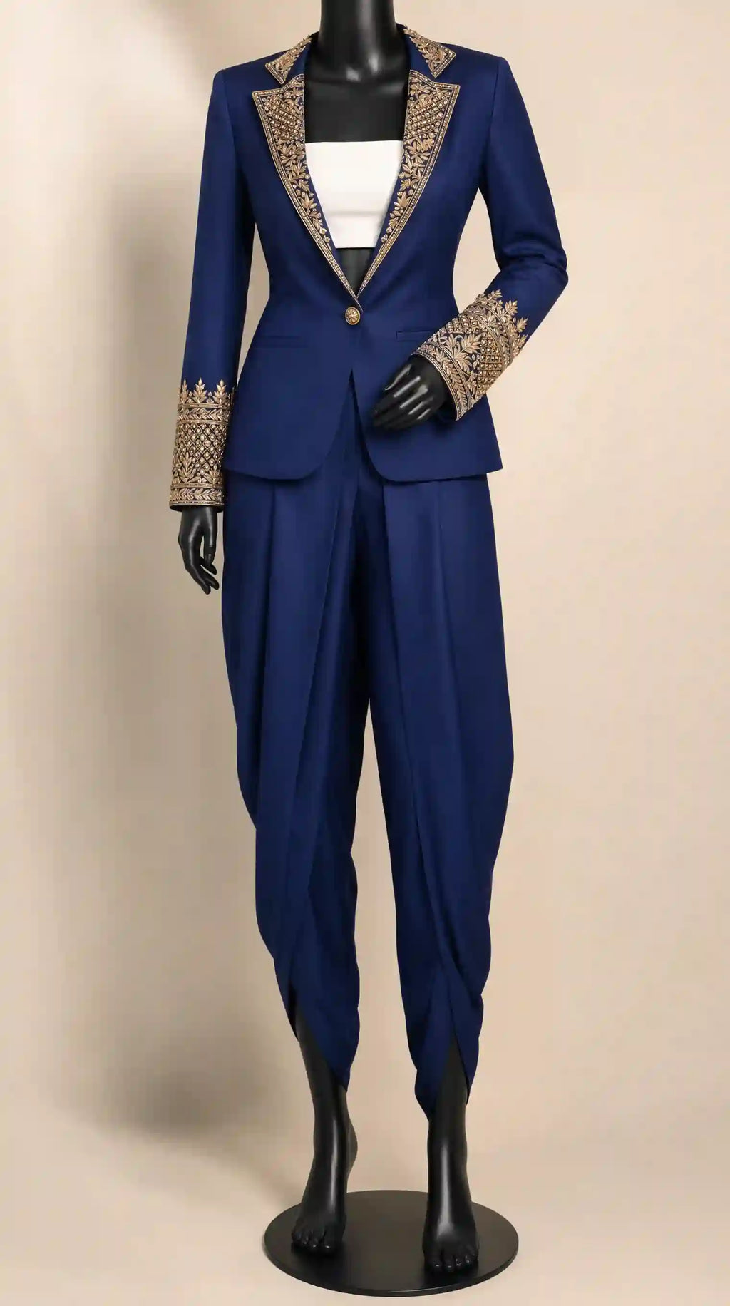 TARANG - Crop Top-Dhoti Set with Blazer