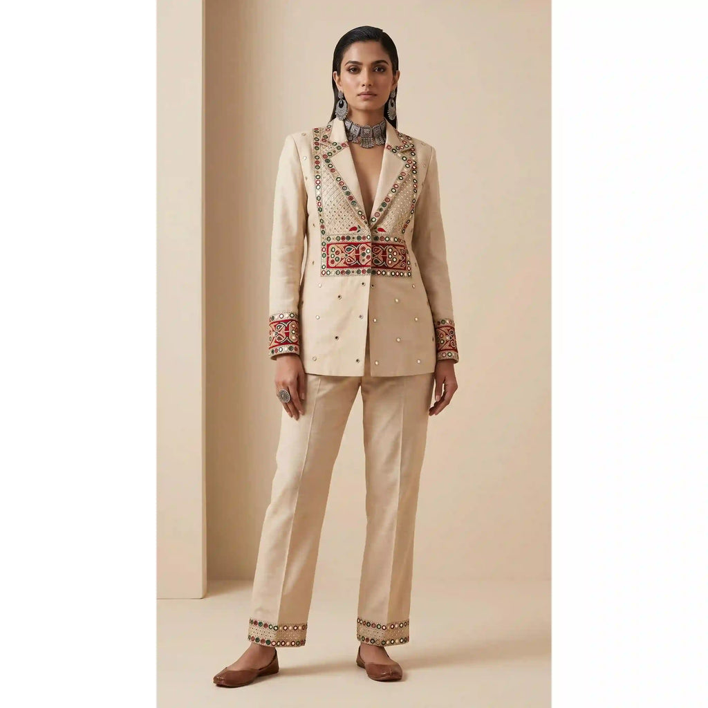 RAAS - Blazer and Pant Mirror Work Set