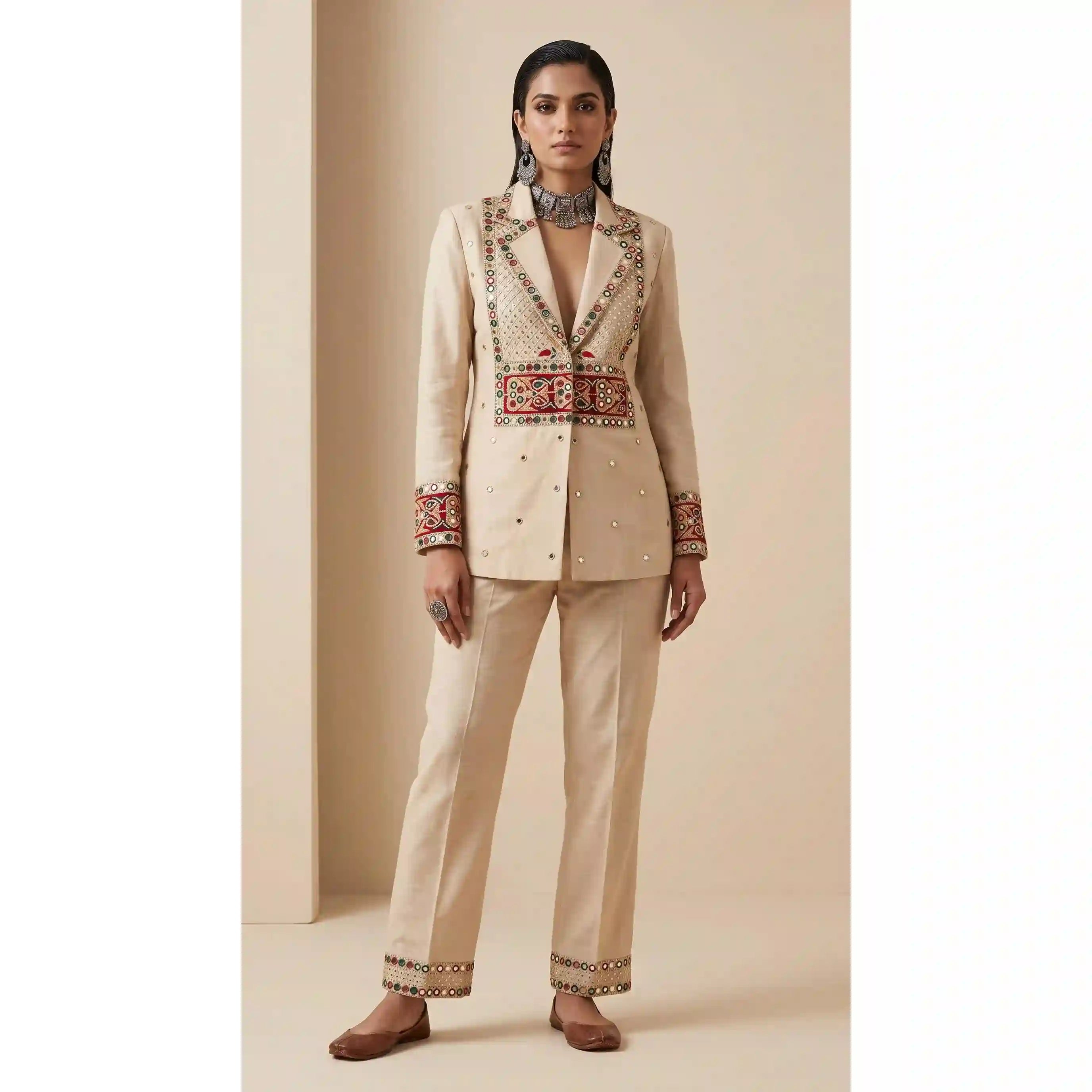 RAAS - Blazer and Pant Mirror Work Set