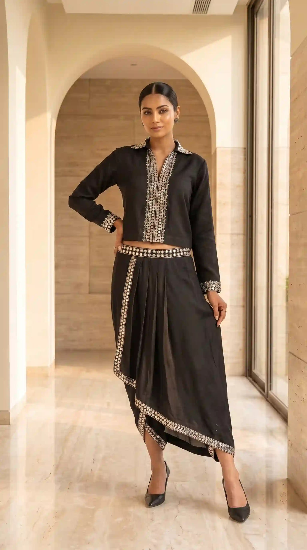 SWAR - Modal Crop top Dhoti Set