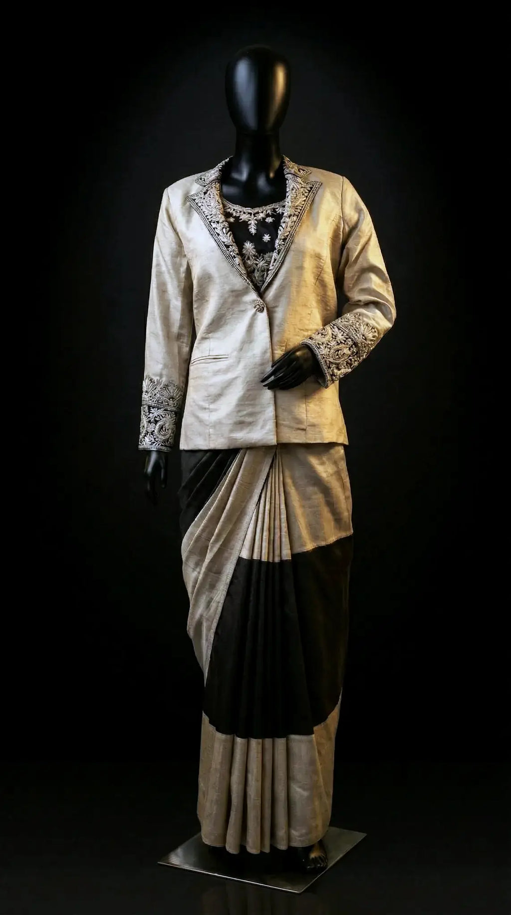 CHANDNI RAAT - Blouse, Draped Skirt and Blazer Set