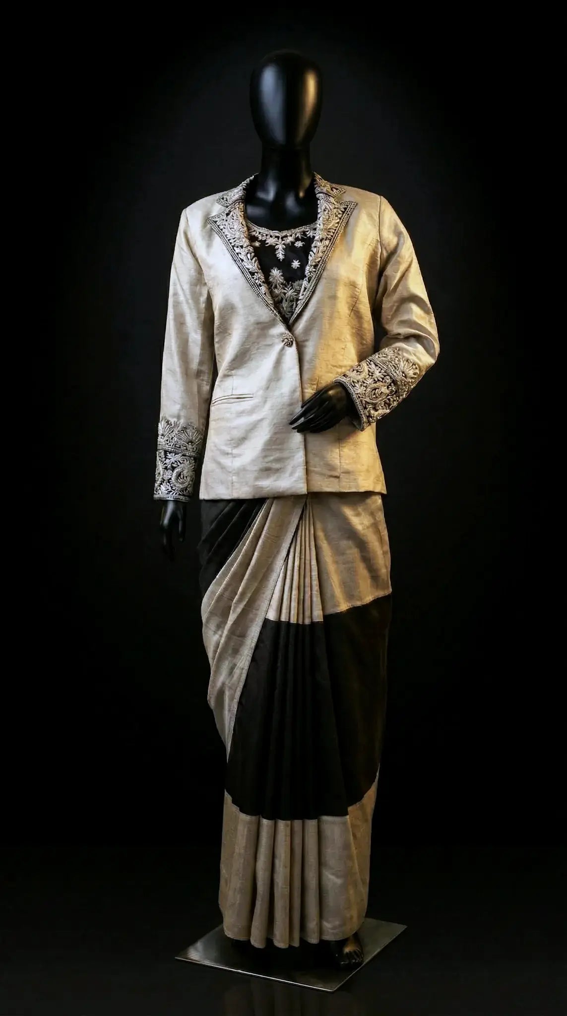 CHANDNI RAAT - Blouse, Draped Skirt and Blazer Set