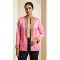 Pink Modal Silk Zardosi Work Blazer