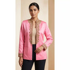 Pink Modal Silk Zardosi Work Blazer