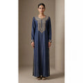 Denim Mirror Work Kaftan Dress featuring mirror work