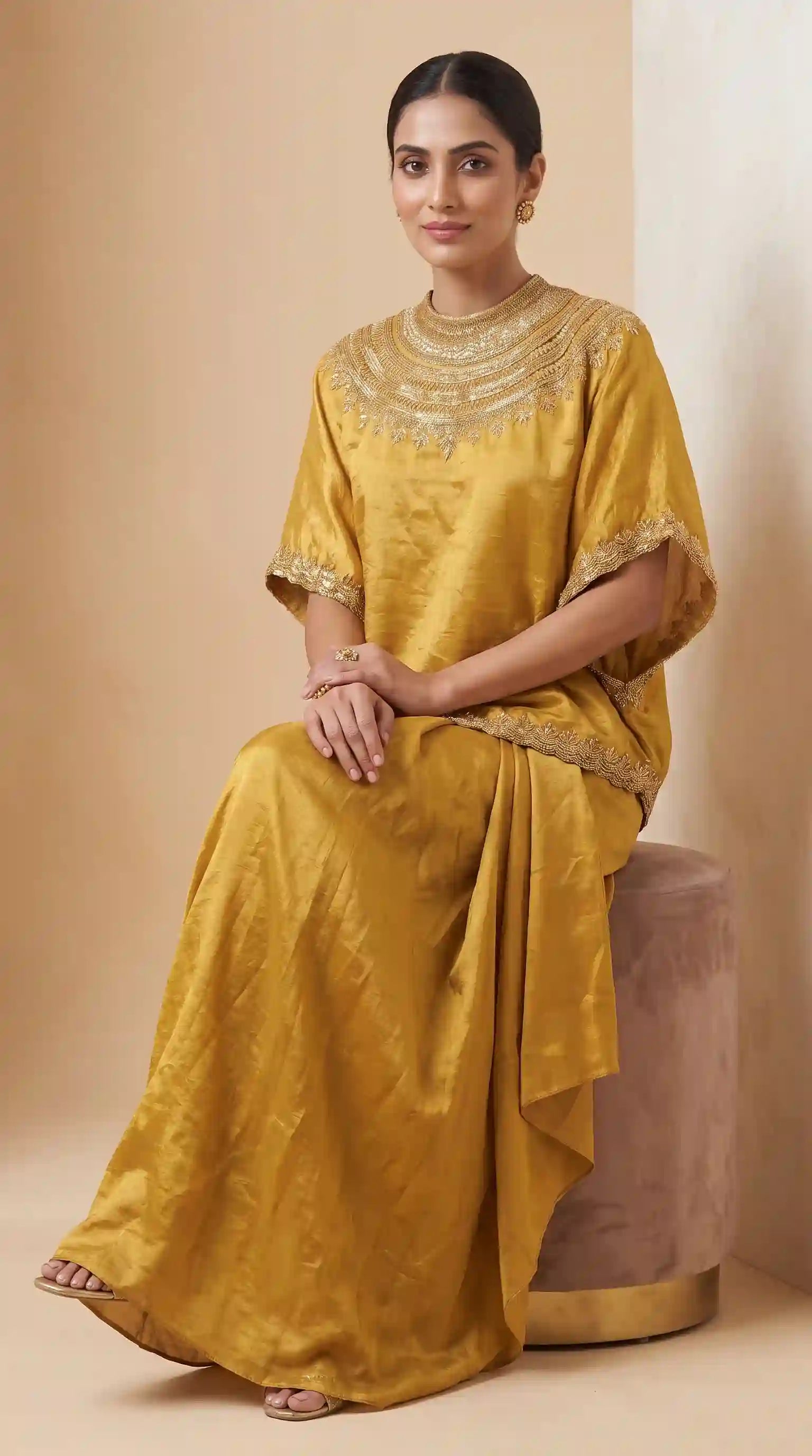 HALDAR - Kaftan-Draped Skirt Set