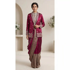 RANI - Blouse Draped Skirt and Blazer Set