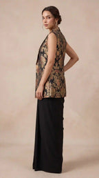 PANNA - Blouse-Draped Skirt and Jacket Set