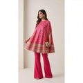 RANGIRA — Pink Bandhani Print Cape Top & Modal Silk Pant Set