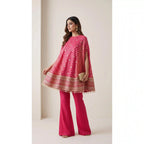 RANGIRA — Pink Bandhani Print Cape Top & Modal Silk Pant Set — thumbnail 1
