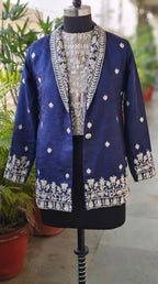 NEELA - Blouse Draped Skirt and Blazer Set