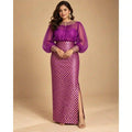 ZAARINI — Purple Organza Shirt & Jamavar Brocade Skirt Set