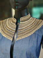Blue Denim Pearl-Zardosi Jacket