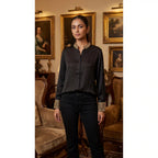 Black Modal Silk Zardosi Work Shirt