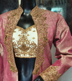 GULAABO - Blouse-Draped Skirt and Cape Set