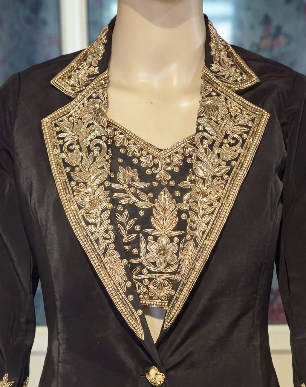 SITARA - Crop Top-Palazzo Pant and Blazer Set
