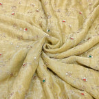 IRAAYA — Champagne Gold Crushed Tissue Silk Kurta & Tulip Dhoti Set — thumbnail 5