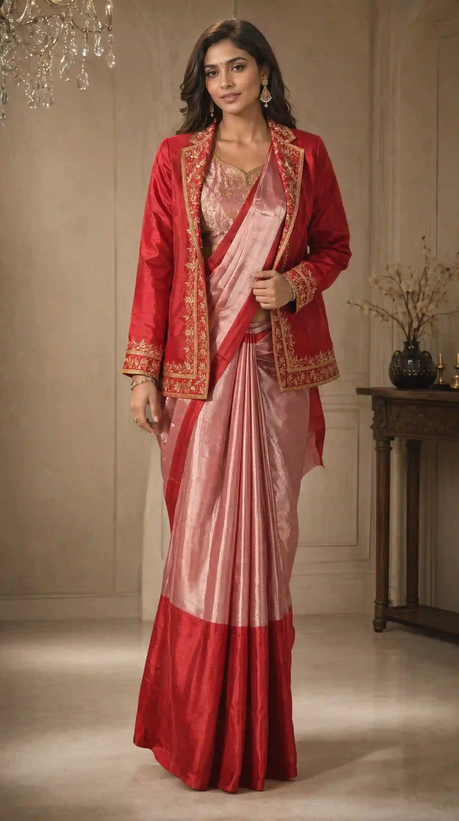 LAAL - Blouse, Saree and Blazer Set