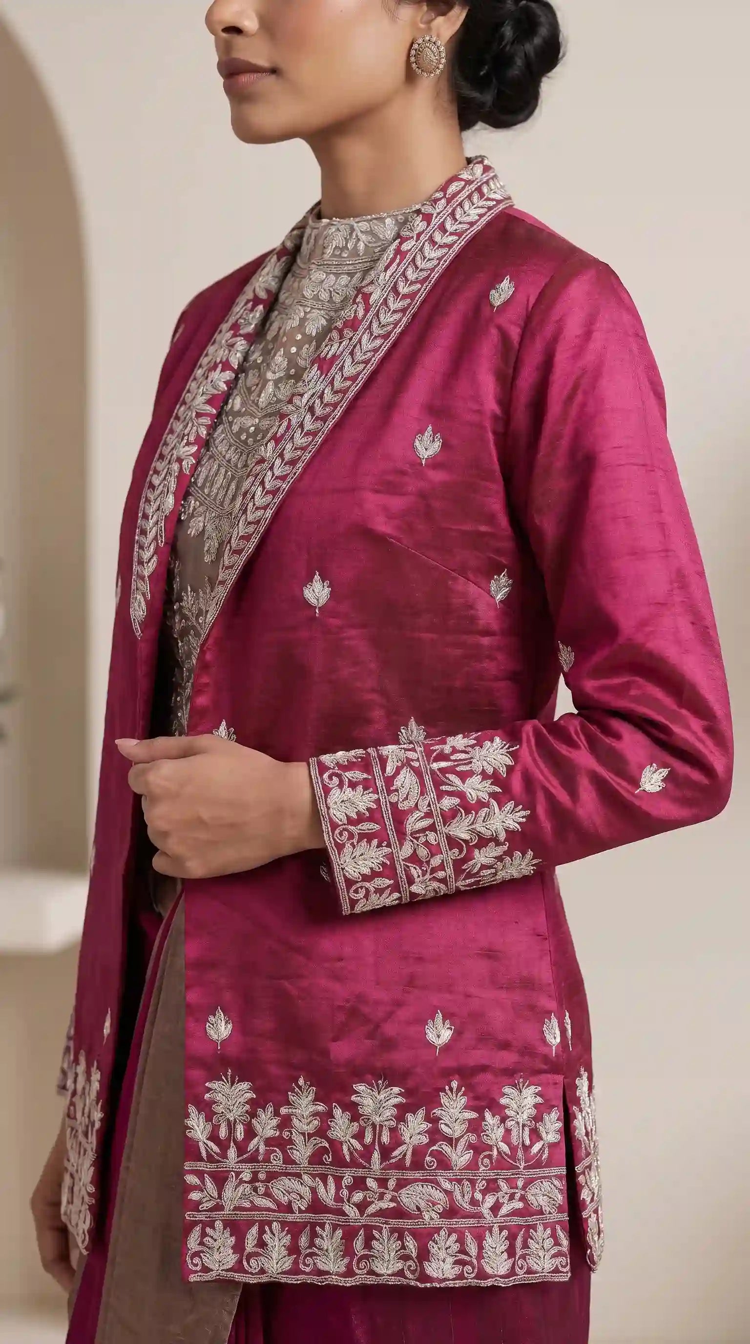 RANI - Blouse Draped Skirt and Blazer Set