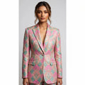 RANGKAT — Mint & Pink Banarasi Silk Brocade Blazer