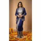 NEELA - Blouse Draped Skirt and Blazer Set