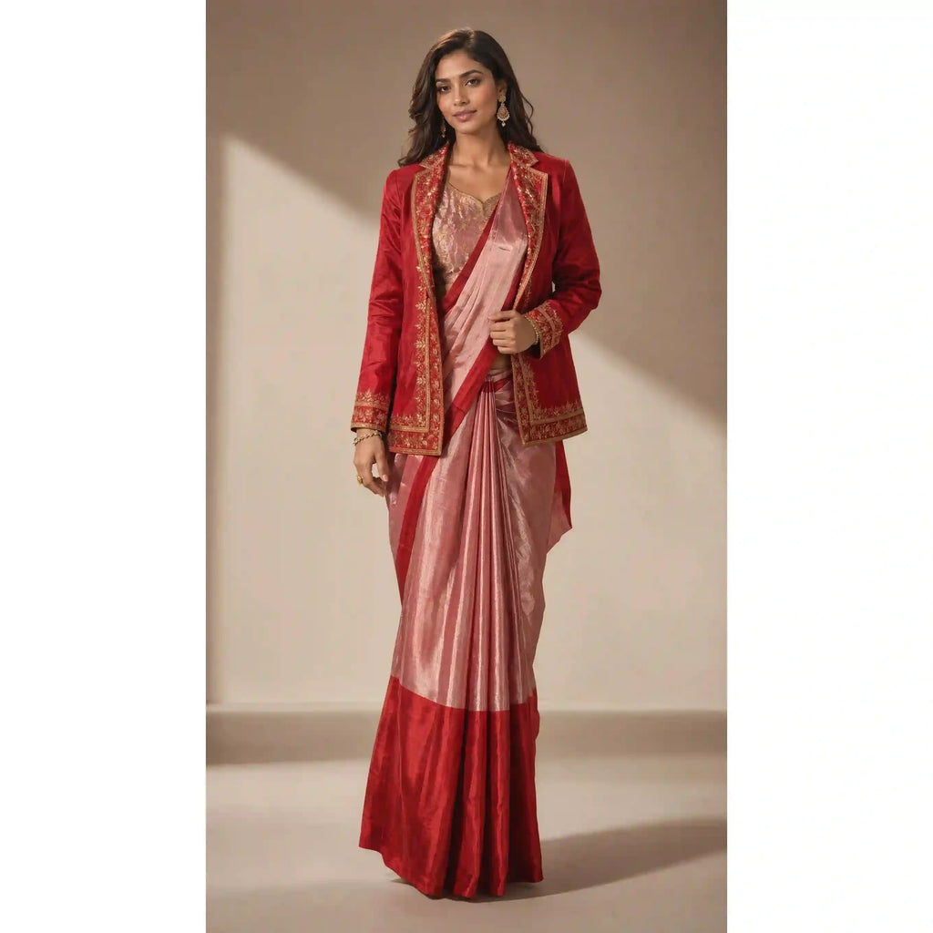 LAAL - Blouse, Saree and Blazer Set