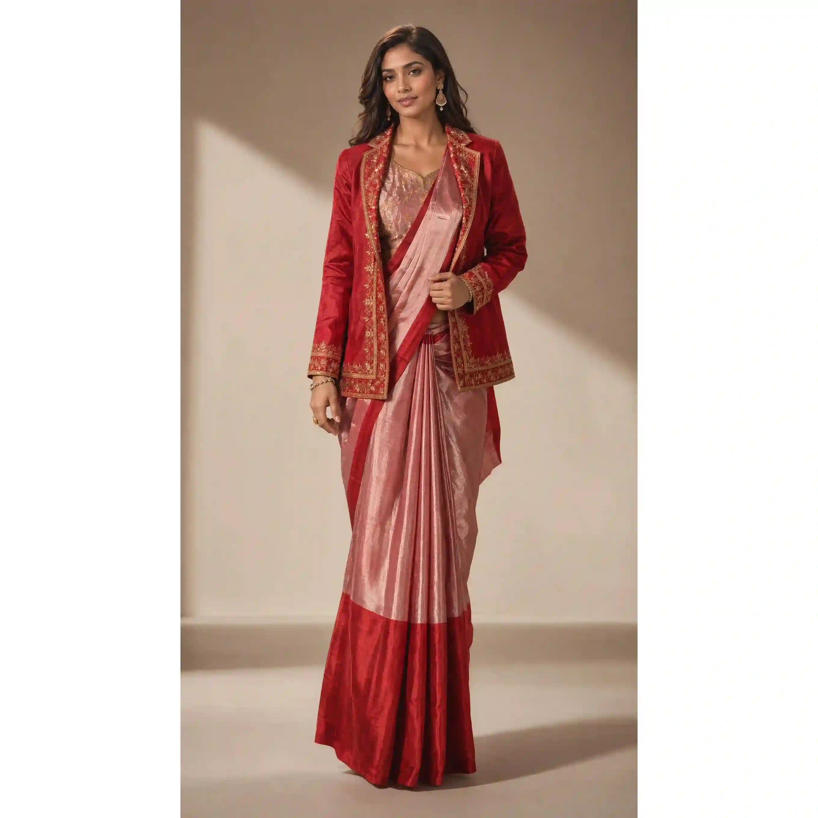 LAAL - Blouse, Saree and Blazer Set
