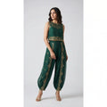 AARANYA — Emerald Green Organza Silk Embroidered Pant Set