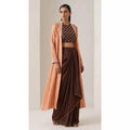 MUKTA - Blouse, Draped Skirt and Jacket Pearl Work Set