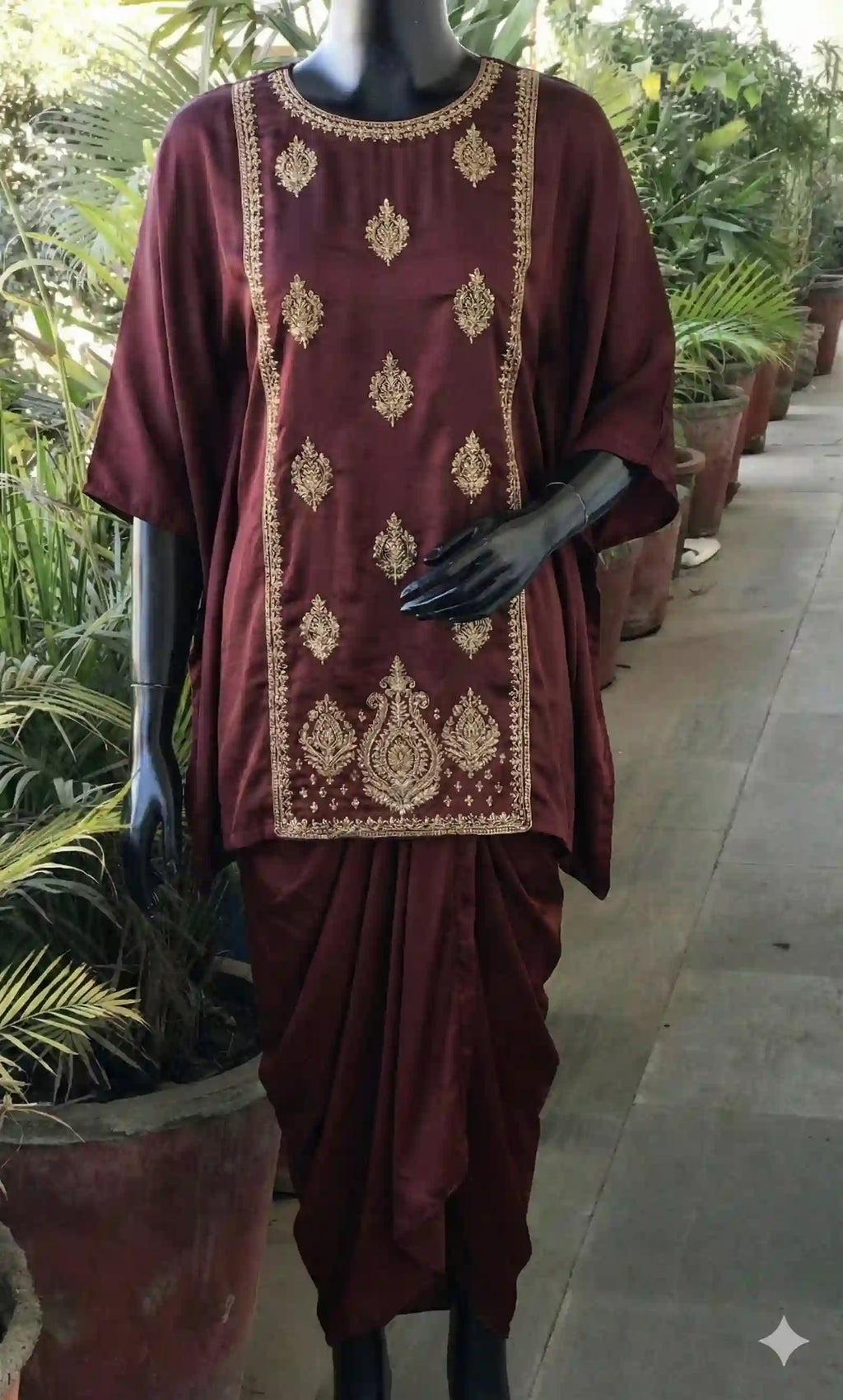 AABHA - Kaftan Draped Skirt Set