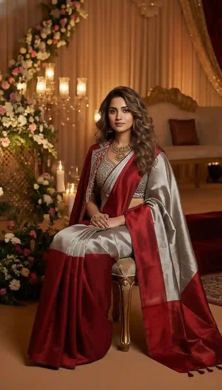 LAAL - Blouse, Saree and Blazer Set